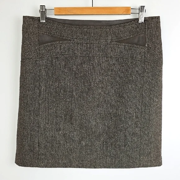 Dalia Collection Women's Brown Tweed Skirt Wool Blend Line Back Zip Size 12 - Picture 2 of 12